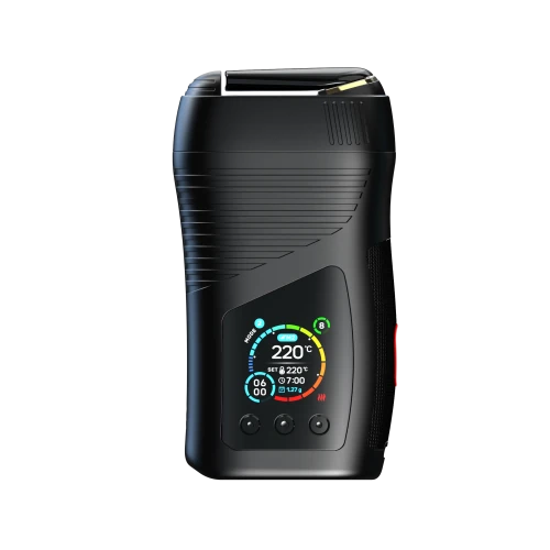 WOLKENKRAFT LIVE WOLKENKRAFT LIVE Vaporizer, Smart-Vaporizer mit Farbdisplay auf schwarzem Hintergrund.