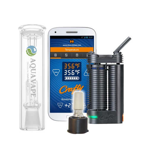 Crafty+ Vaporizer Komplett Set + Aquavape³ Bubbler & 14mm-Adapter Crafty+ Vaporizer Komplett Set + Aquavape³ Bubbler & 14mm-Adapter